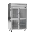 image of Beverage Air HRPS2HC-1HG 52" 2-Section Reach-In Refrigerator w/ 4 Glass Half Doors, Top Mounted, 1/3 hp, 47 cu. ft.