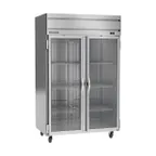 image of Beverage Air HRS2HC-1G 2-Section Reach-In Refrigerator w/ 2 Glass Full Doors, Top Mounted, 1/3 hp, 47 cu. ft.