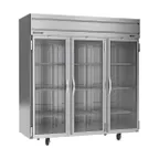 image of Beverage Air HRS3HC-1G 3-Section Reach-In Refrigerator w/ 3 Glass Full Doors, Top Mounted, 1/3 hp, 71.5 cu. ft.