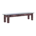 image of Hubert 11289 Rectangular Nesting Table, 38" x 10", Galvanized Metal Top, Poplar Wood Frame, Rustic Brown