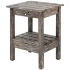 image of Hubert 11807 Display Table – 22" x 18-1/4" x 27-1/4" Rectangular Pine Wood, Undershelf, Brown