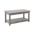 image of Hubert 12457 Display Table - 40" x 17-3/4" x 19" H, Rectangular, Pine Wood, Rustic Grey