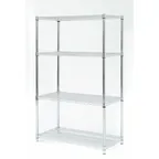 image of Hubert 13170 Stationary Chrome-Plated Steel Heavy Duty Wire Shelving Unit - 48"L x 18"D x 63"H
