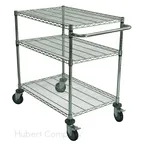 image of Hubert 14558 3-Shelf Wire Cart w/ 750 Lb. Capacity - 24" X 36" X 39-1/2"H