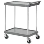 image of Hubert 20576 Polypropylene 2-Shelf Utility Cart w/ 300 lb. Capacity - 29-1/4" x 17" x 35-1/4"H