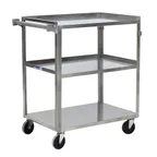 image of Hubert 21170 3-Shelf Stainless Steel Utility Cart - 30-3/4" x 18-2/5" x 33"