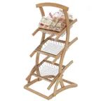 image of Hubert 23125 Wood 3-Tier Merchandising & Display Rack / Cart