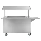 image of Hubert 27793 Stainless Steel Mobile Breakfast Cart w/ (3) Full-Size Pans and Ice Bin