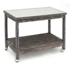 image of Hubert 28839 Table - 48" x 24" x 37" H, Rectangular 2-Shelf, 22-1/2" Spacing, Top, Pine Rustic Brown