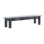image of Hubert 31288 Rectangular Nesting Table, 38" x 10", Galvanized Metal Top, Poplar Wood Frame, Rustic Grey