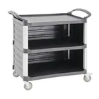 image of Hubert 34599 Black Plastic 3-Shelf Light-Duty Service Cart - 37 7/8"L x 19 5/8"W x 36 5/8"H