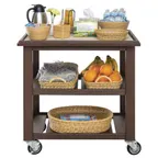 image of Hubert 38273 Mobile Brown Serving Comfort Cart Kit for 1-4 Visitors