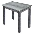image of Hubert 41476 Rectangular Nesting Table, 24" x 20", Galvanized Metal Top, Poplar Wood Frame, Rustic Grey