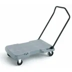 image of Hubert 44225 Platform Utility Truck, 32x20.5x8.25, 400 lb, HDPE, Black/Grey, Folding Steel Handle