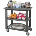 image of Hubert 47088 Mobile Dark Grey Serving Comfort Cart Kit for 1-4 Visitors