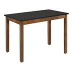 image of Hubert 49030 Rectangular Nesting Table, 40" x 20", Formica Laminate Plywood Top, Oak Frame, Black Top