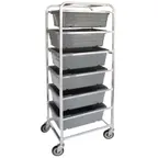 image of Hubert 50527 70"H Aluminum Lug Dolly / Rack w/ 6 Lug Capacity