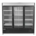 image of Hubert 50761 3‑Section Glass Door Freezer Merchandiser, 72 cu ft, 81" W x 38" D, 1.25 HP, LED Light