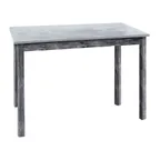 image of Hubert 67844 Rectangular Nesting Table, 34" x 20", Galvanized Metal Top, Poplar Wood Frame, Rustic Grey