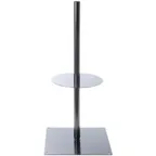 image of Hubert 71222 Roll Bag Holder – 10" Base x 27" H, 22‑27" H, 8" Dia Disk, Black Powder‑Coated Metal