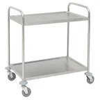 image of Hubert 72505 Medium 2-Shelf Stainless Steel Transport Trolley - 31-9/10" X 17-9/10" X 33-5/8"H
