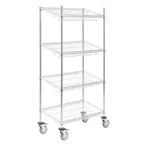 image of Hubert 75848 Chrome-Plated Steel 4-Tier Display Rack / Cart