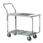 image of Hubert 80014 2-Shelf Plated Steel Wire Stock Cart - 27-1/2" x 16-3/4" x 32"