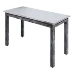 image of Hubert 81470 Rectangular Nesting Table, 40" x 30", Galvanized Metal Top, Poplar Wood Frame, Rustic Grey
