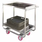 image of Hubert 81506 2-Shelf Stainless Steel Utility Cart - 39" x 23" x 38"