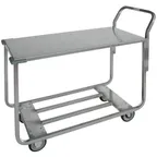 image of Hubert 92292 2-Shelf Galvanized Steel Utility Cart - 47" x 20" x 40"