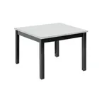 image of Hubert 92355 Rectangular Nesting Table, 32" x 26" x 28"H, Poplar Wood, Ebony Frame/Metallic Top