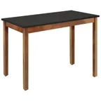 image of Hubert 94567 Rectangular Nesting Table, 48" x 24" x 32"H, Formica Laminate Plywood Top, Poplar Wood Frame, Oak/Black