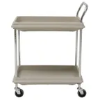 image of Hubert 96651 Grey Plastic 2-Shelf Deep Ledge Utility Cart - 32 3/4"L x 21 1/2"W x 41"H