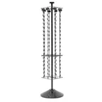 image of Hubert 98754 Black Steel Floor Strip Display Spinner Rack - 16"Dia x 62"H 