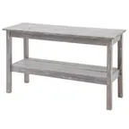 image of Hubert 98760 Display Table – Rectangular, 48-1/2" x 17-3/4" x 19" Pine Wood, Rustic Grey, Undershelf