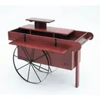 image of Hubert 99841 Mahogany Wood 1-Shelf Display Cart w/ Bottom Compartment- 54" x 29" x 38"