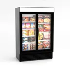 image of Hussmann VRL2B1A - 44.5 cu ft 2‑Section Glass Door Merchandiser, Black, 1 HP, 120 V, MODBUS, LED Lighting