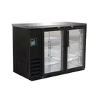 image of IKON IBB49-2G-24 49" Two Section Back Bar Cooler with Glass Door, 10.45 cu. ft.