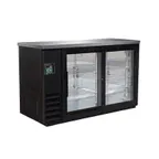 image of IKON IBB61-2G-24SD 61" Two Section Back Bar Cooler with Glass Door, 14.16 cu. ft.