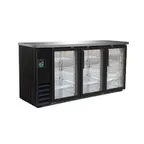 image of IKON IBB73-3G-24 73" Three Section Back Bar Cooler with Glass Door, 17.26 cu. ft.
