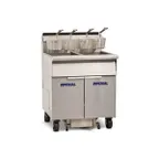 image of Imperial IFSSP250E Electric Floor Fryer with Thermostatic Controls, Built-In Filter, (2) 50 lb Fryers