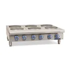 image of Imperial IHPA-10-60-E 60" Electric Countertop Hotplate w/ (10) Solid Burners, Infinite Controls, 20.0 kW