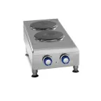 image of Imperial IHPA-2-12-E 12" Electric Countertop Hotplate w/ (2) Solid Burners, Vertical Design, Infinite Controls, 4.0 kW