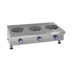 image of Imperial IHPA-2-24-E 24" Electric Countertop Hotplate w/ (2) Solid Burners, Horizontal Design, Infinite Controls, 4.0 kW