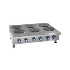 image of Imperial Range IHPA-6-36-E 36" Electric Countertop Hotplate w/ (6) Solid Burners, Infinite Controls, 12.0 kW