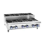 image of Imperial IHPA-6-36SU 36" Countertop Step-Up Gas Hotplate with (6) Burners, Manual Controls, 192.000 BTU