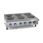 image of Imperial IHPA-8-48-E 48" Electric Countertop Hotplate w/ (8) Solid Burners,  Infinite Controls, 16.0 kW