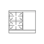 image of Imperial IHR-2-1HT-M 36" Gas Heavy Duty Range w/ (2) Open Burners, (1) Hot Top, Modular, 110.000 BTU