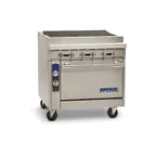 image of Imperial IHR-RB-XB 36" Gas Heavy Duty Range w/ 36" Full Radiant Charbroiler, (1) Open Cabinet Base, 90.000 BTU