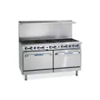 image of Imperial IR-10-C 60" Gas Restaurant Range w/ (10) Open Burners, (1) Standard Oven, (1) Convection Oven, 385.000 BTU